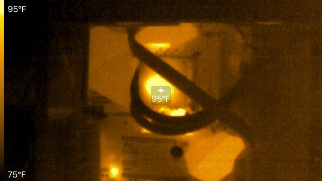 Thermal imager target on Enermax water cooling head