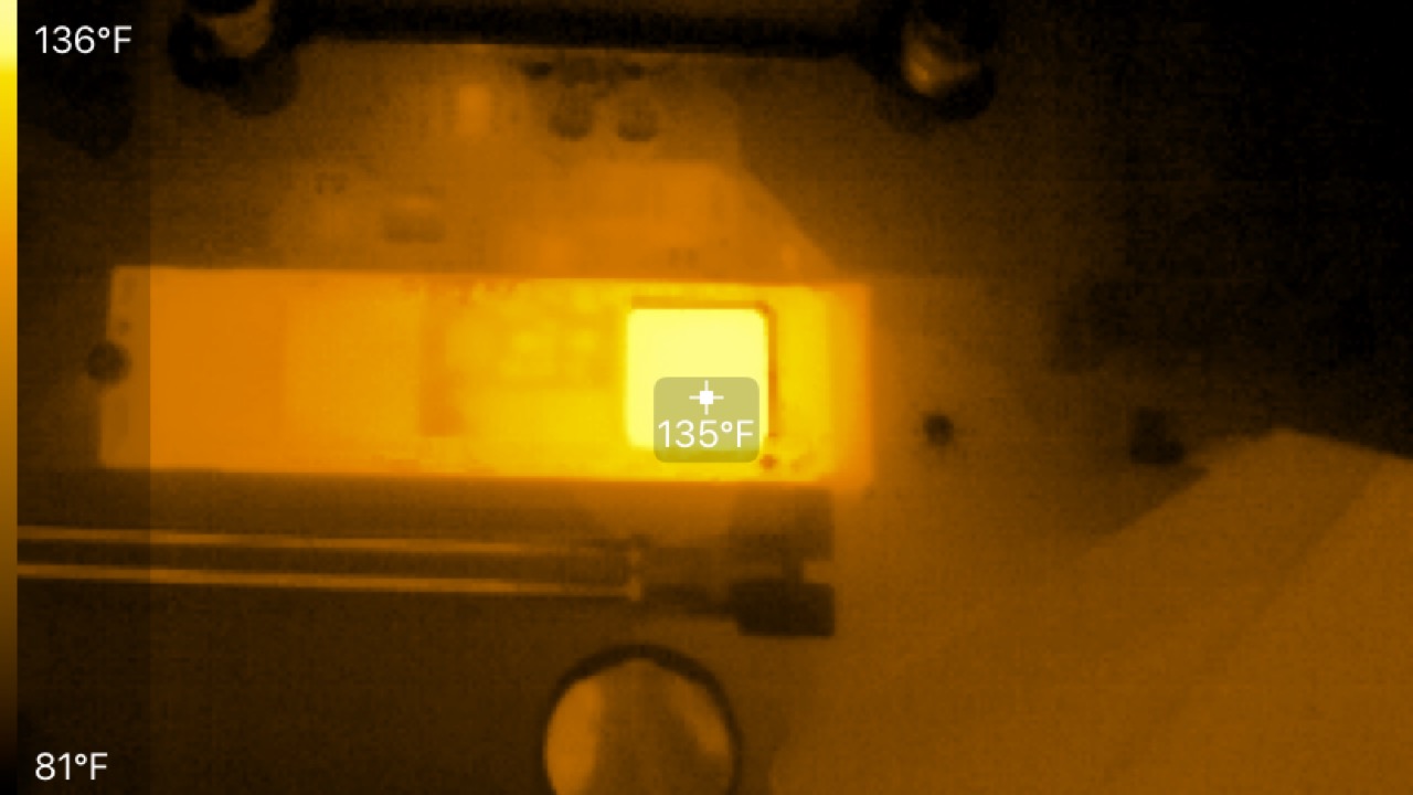 Thermal view of a desktop PC build